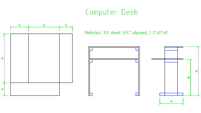 computer desk size